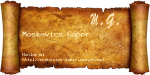 Moskovics Gábor névjegykártya